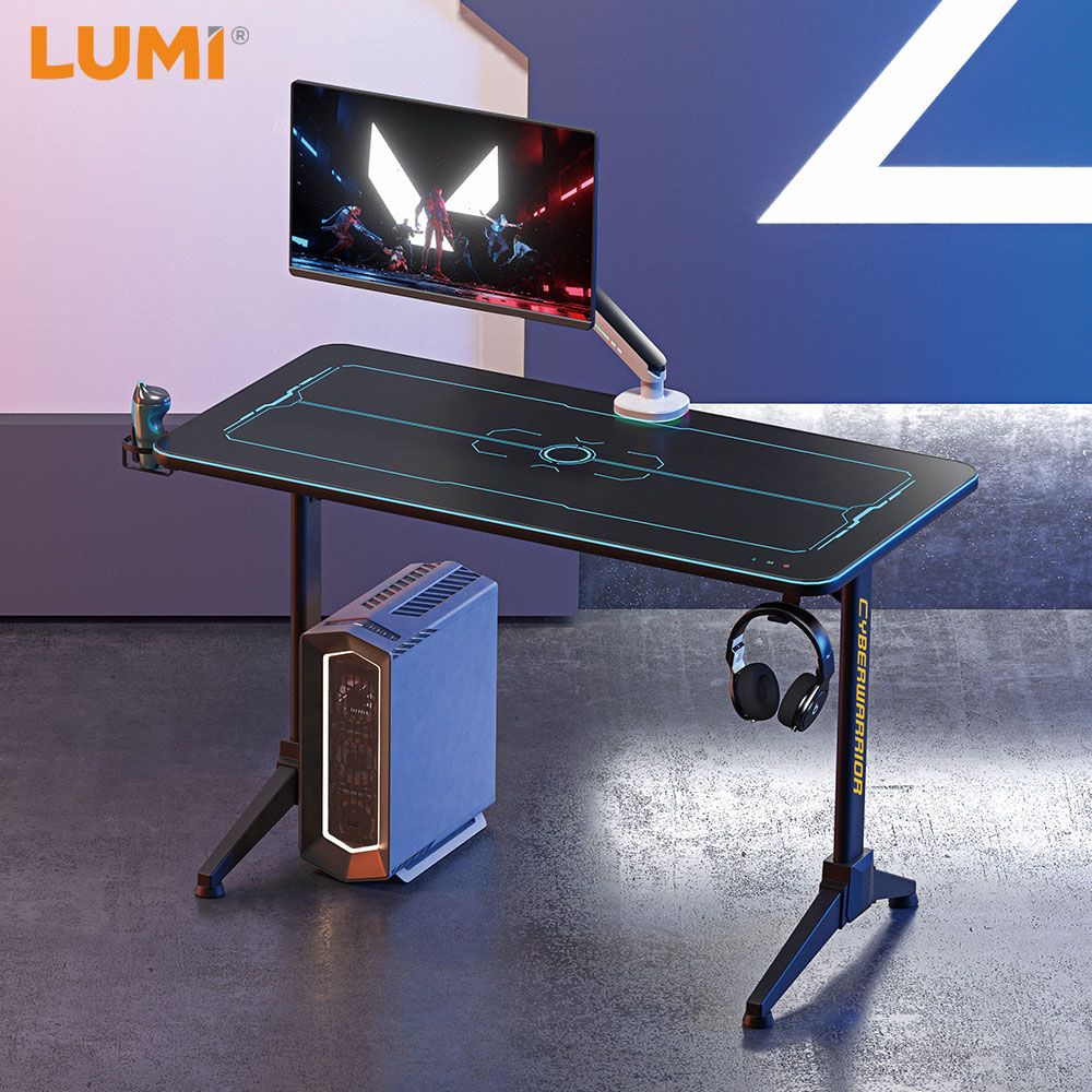 Wholesale Customizable Large Game Table T-Shaped Touch Screen RGB Lighting PC Computer Gaming Desk