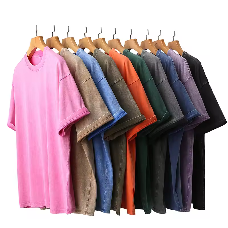 Ready To Ship Unisex Vintage Washed 100% Cotton T-shirts Customized Printing Casual Style Pattern Heavyweight For Men