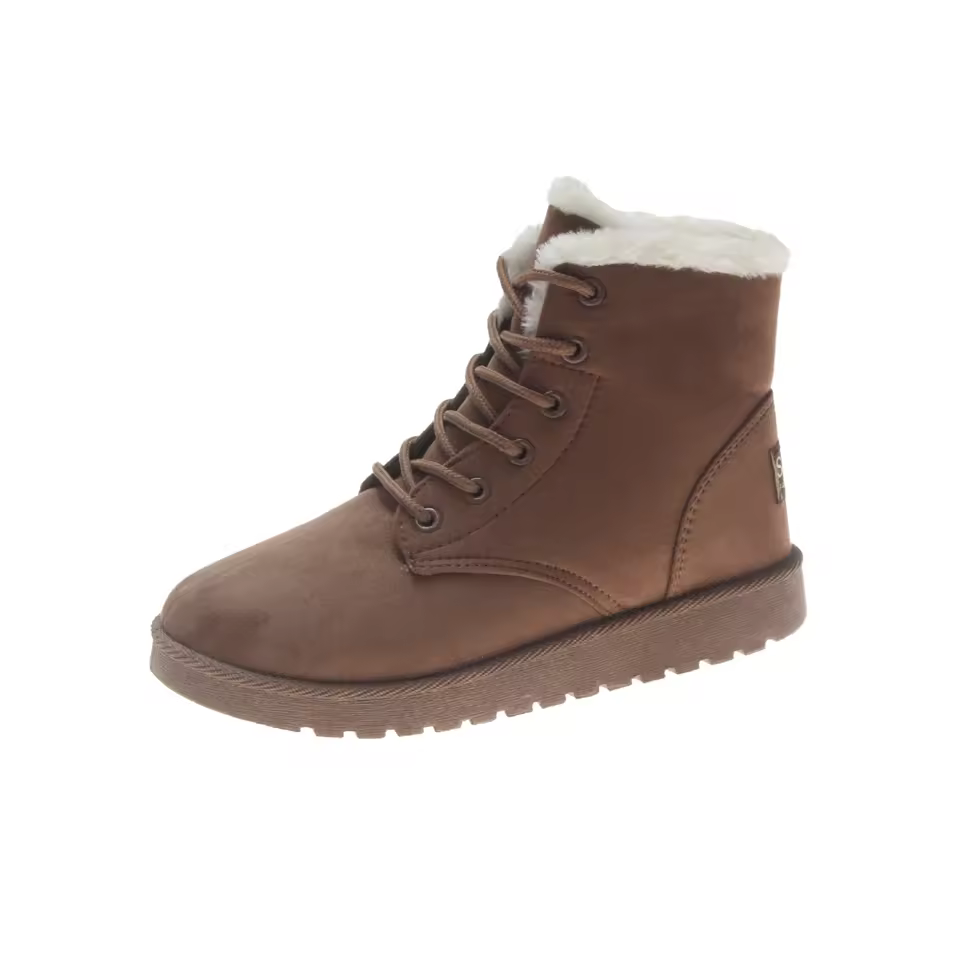 Women's Winter Slip-on Boots New Midi Ankle Height Pvc Casual Shoes With Stylish Suede Upper And Velvet Padding 1pc/opp Bag