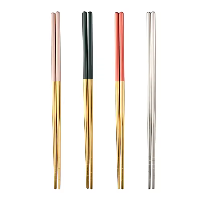 Household Home Use Ins Korean Style Metal Chopsticks Stainless Steel Cutlery Set