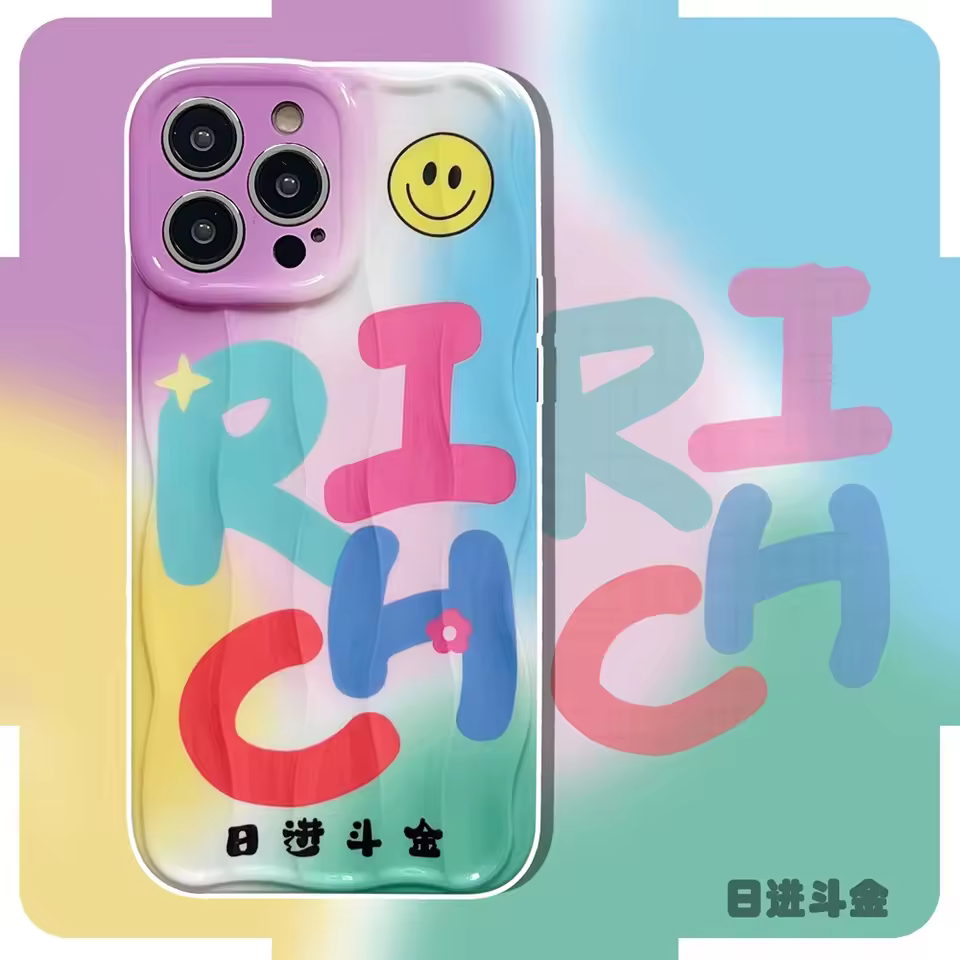 Wave Suitcase-ins Style Colorful And Rich Smiles Bring A Lot Of Money Phone Case For Iphone 15promax
