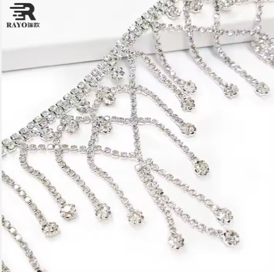Shiny Silver Fringe Chain Small Loose Rhinestones for Fashion Decorative Sew-on Embellishments Clothing Shoes Hair Accessories