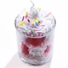 Birthday Ice Cream Style Best Fruity Shape Scented Strawberry Chocolate Cake Candle with Glass Jar Festival Aromatherapy
