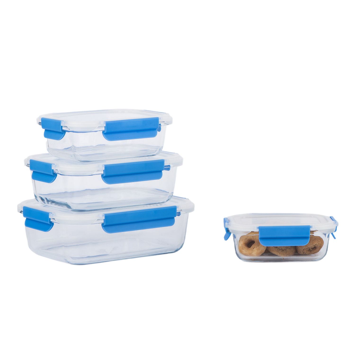 Rectangle Borosilicate Glass Food Container Lunch Box with Plastic Lid