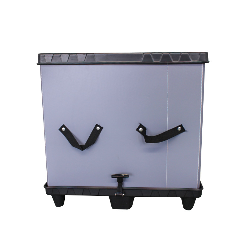 Durable Foldable Plastic Container Collapsible Pallet Bins with Stackable Corrugated Lid for Bulk Storage and Transportation