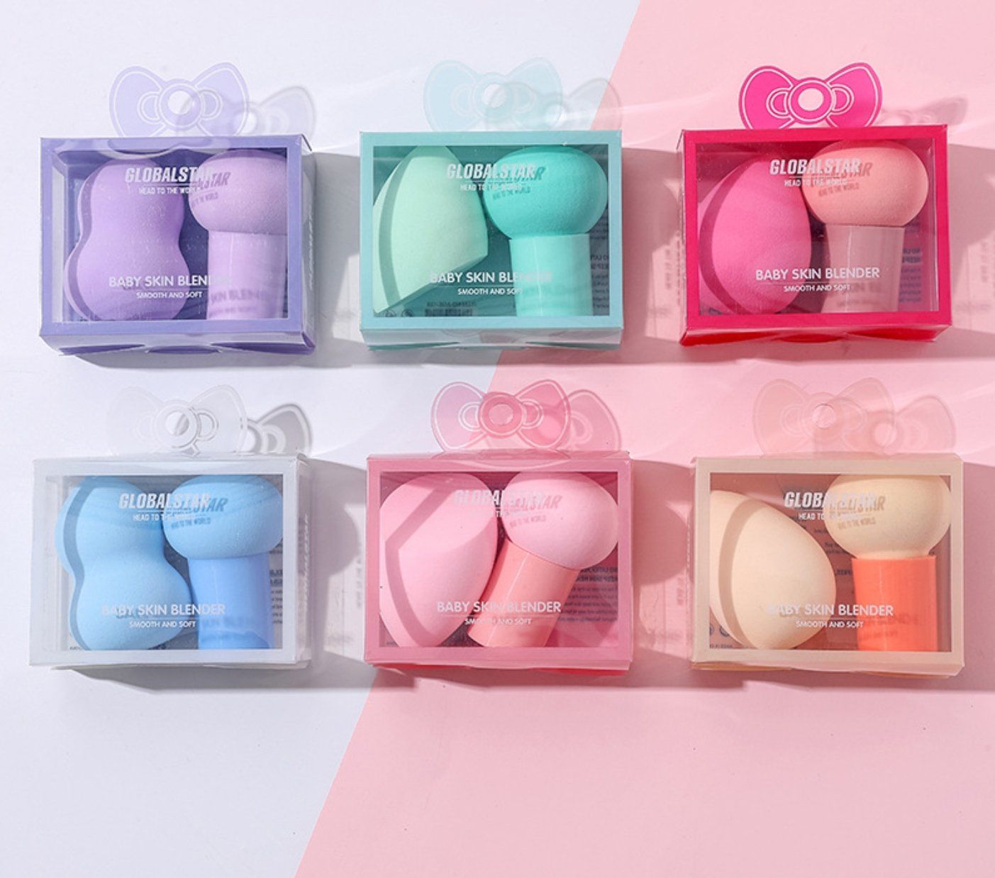 2PCS Small Mushroom Powder Puff Makeup Eggs Liquid Foundation Makeup Egg Bb Cream Makeup Sponge