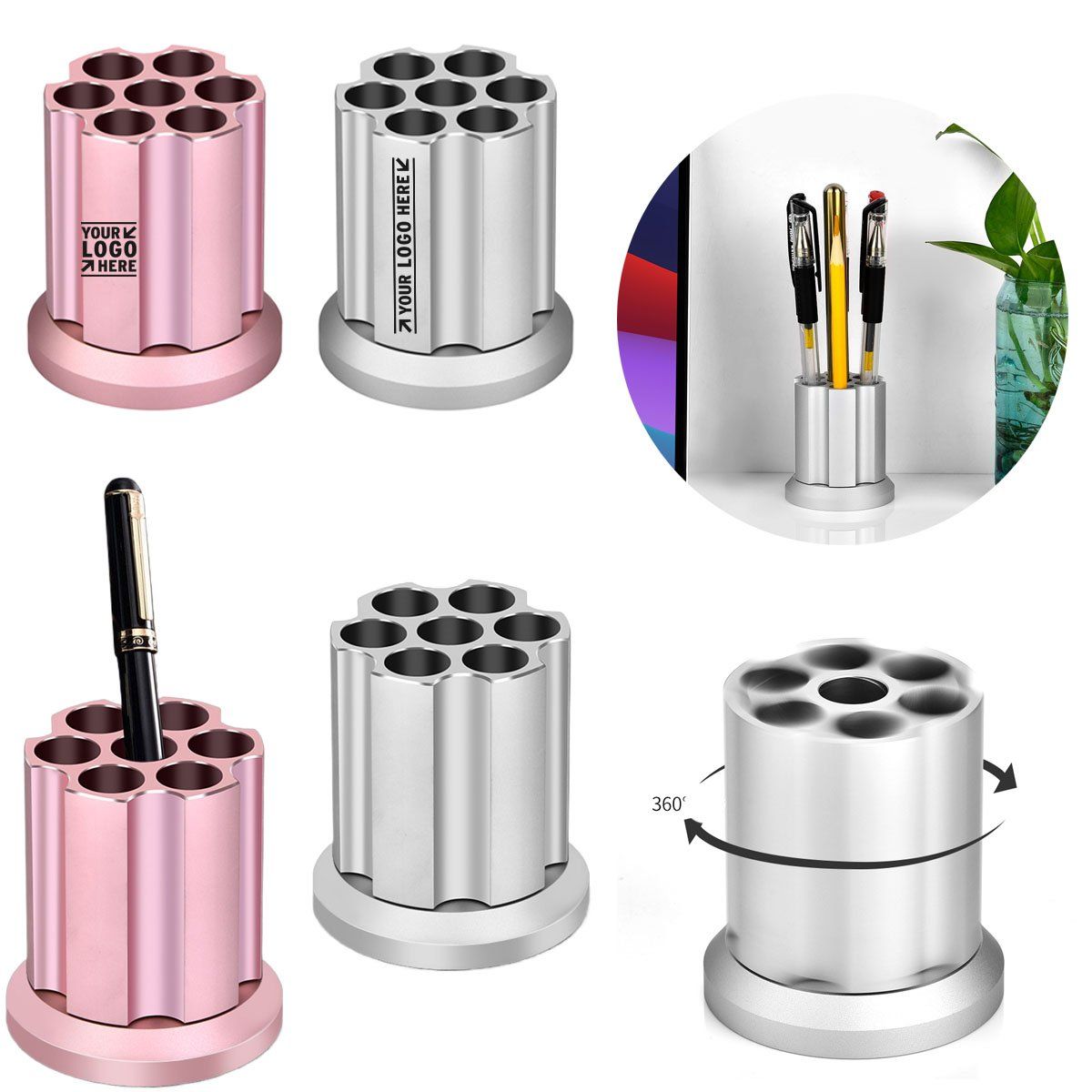 Rotating Revolver Pen Holder Favorite Pencil Holder and Perfect Stationery Supplies