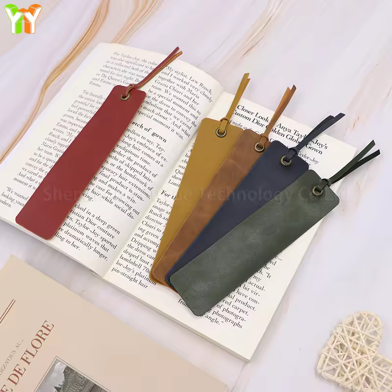 Fast Shipping Leather Tassel Bookmark Rectangle 5 Colors Leather Bookmark Page Mark Wedding Gifts For Guests Souvenirs