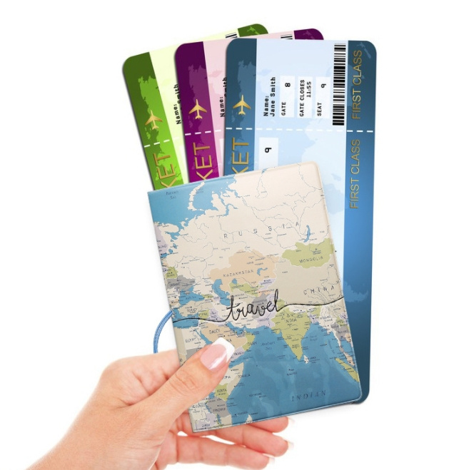 Wholesale 3D Map Travel Ticket Passport Set Passport Holder