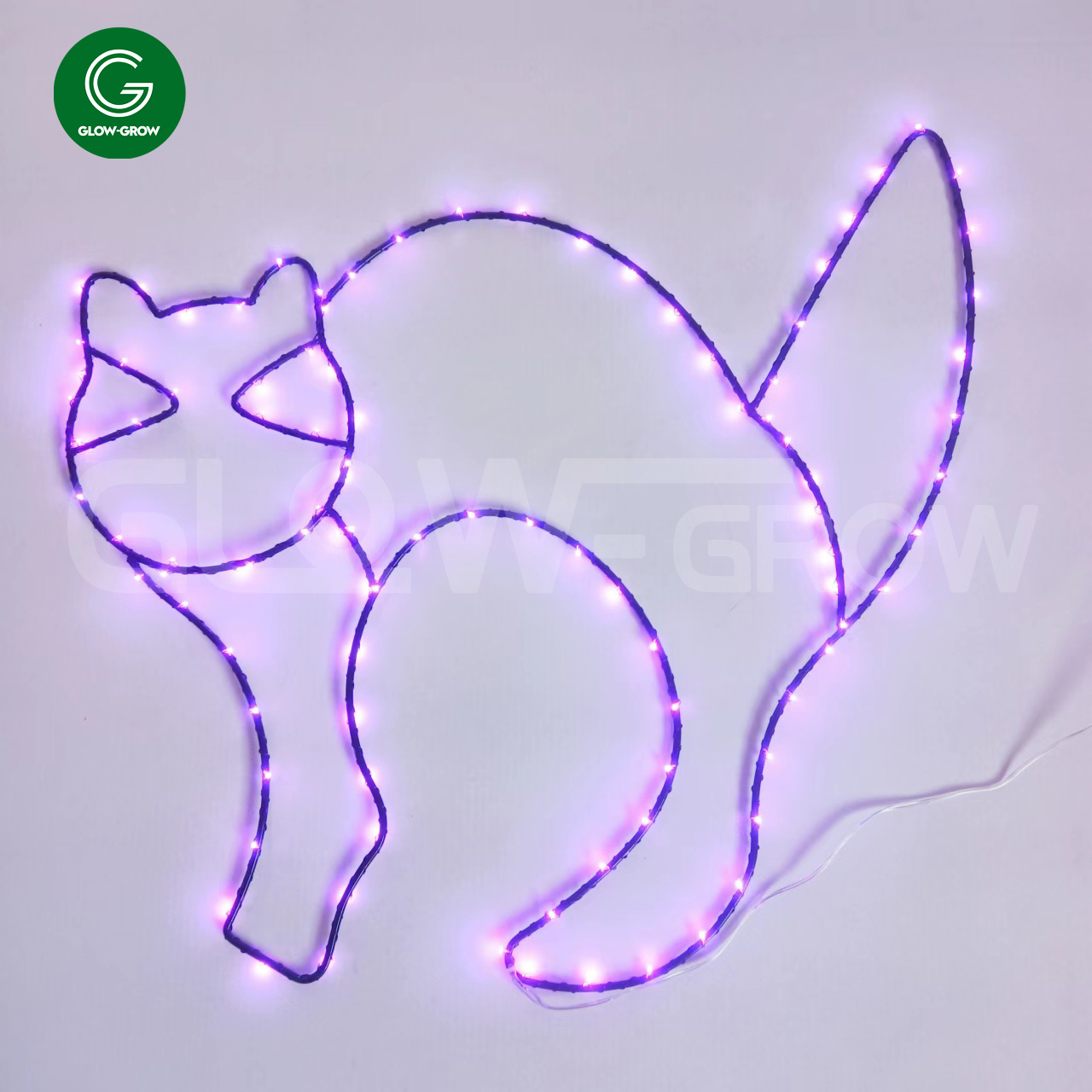 Wholesale Halloween Fried Hair Purple Cat Motif LED Fairy Light with Iron Steel for Home Hour Commercial Decoration
