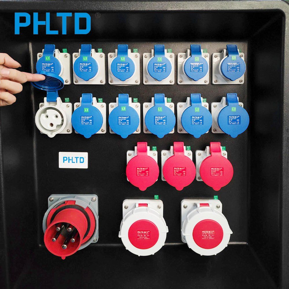 Phltd Power Distribution Box Best Selling Outdoor Black Plastics Waterproof Stage Lighting Socket Box Distro Box Portable Power Distributors
