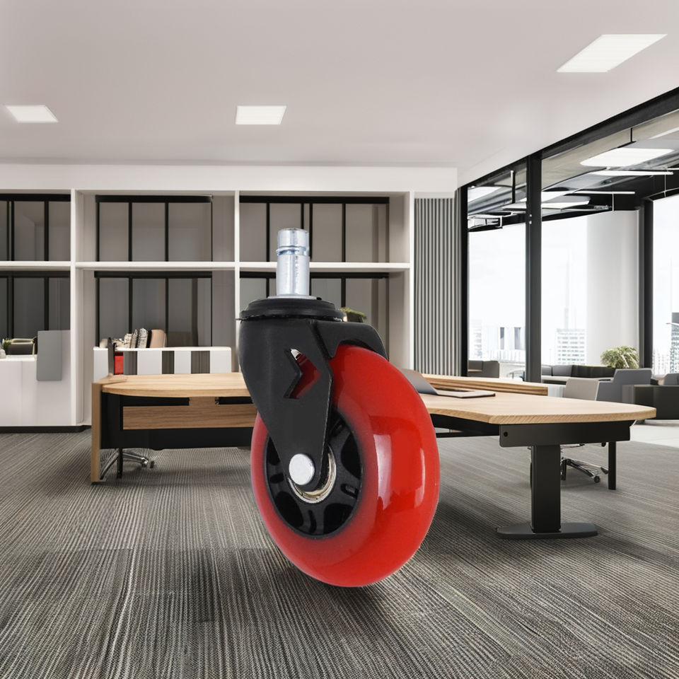 Taiwan Supplier Furniture Casters Red Office Chair Casters 3 Inch Smooth Rolling Safe for All Floor