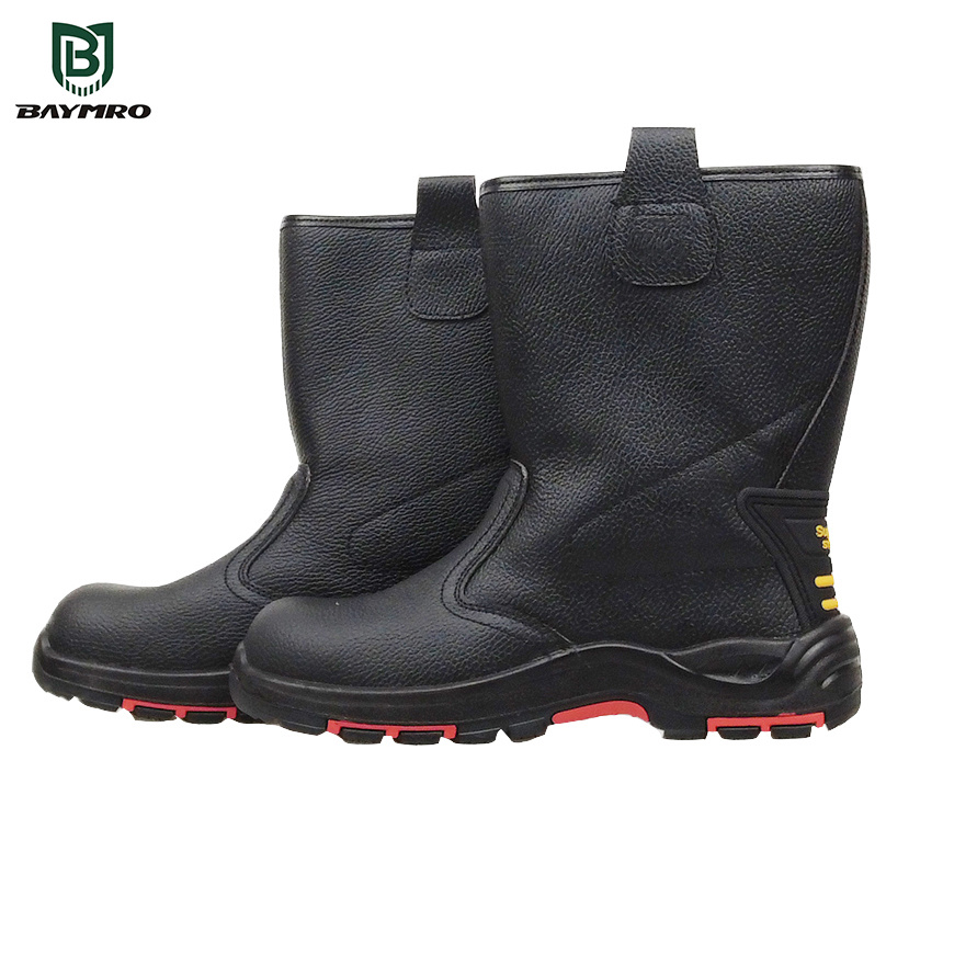 PPE High Quality Embossed Cow Leather Safety Work Labor Shoes Boots CE En ISO 20347
