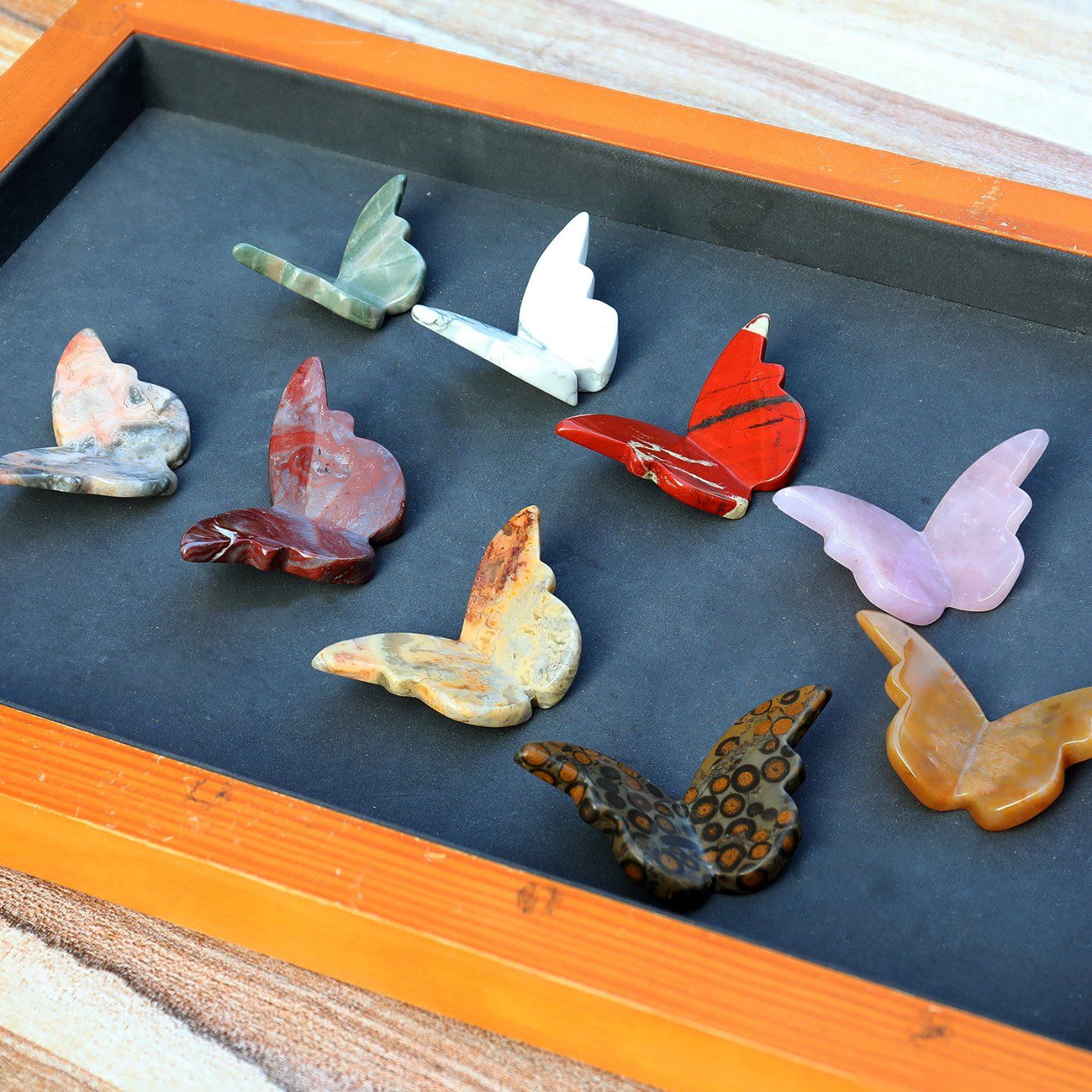 Wholesale Natural Crystal Crafts Flying Butterfly Figurines 3D Butterfly for Gift Decoration