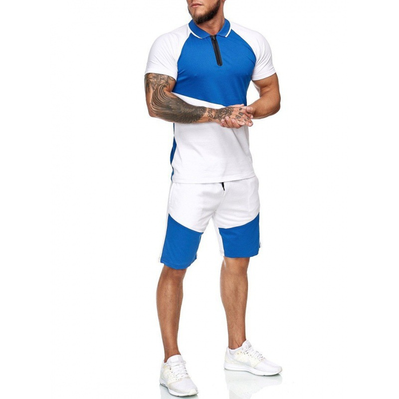 Short Sleeve Sports Casual Men Clothing Summer Cotton Tracksuits 2PCS Set T Shirts and Shorts