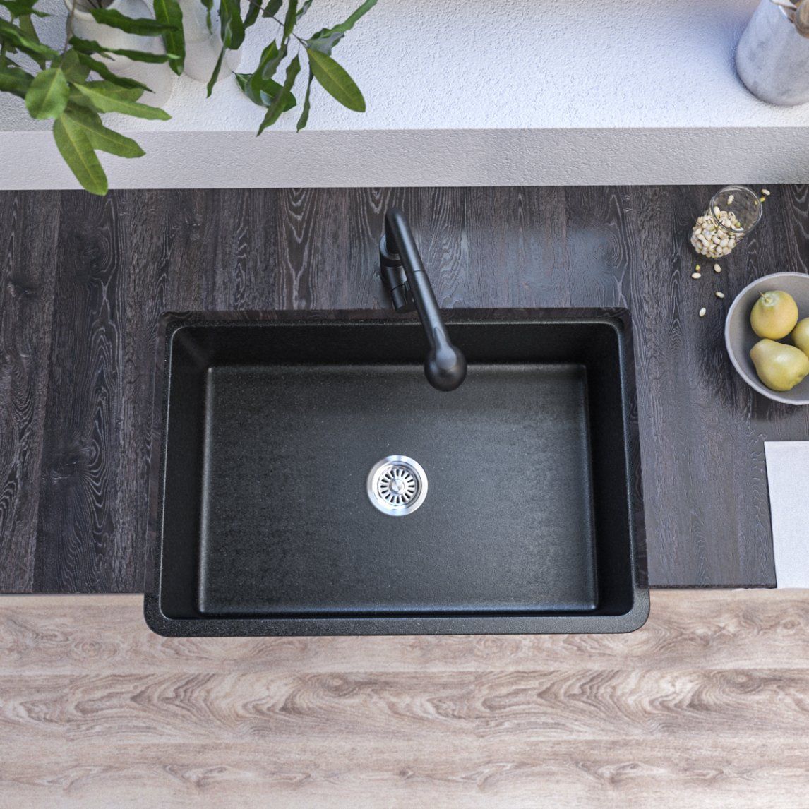 Kadelg New Stylish Nano Single Bowl Marble Sink Handmade RV Kitchen Sink