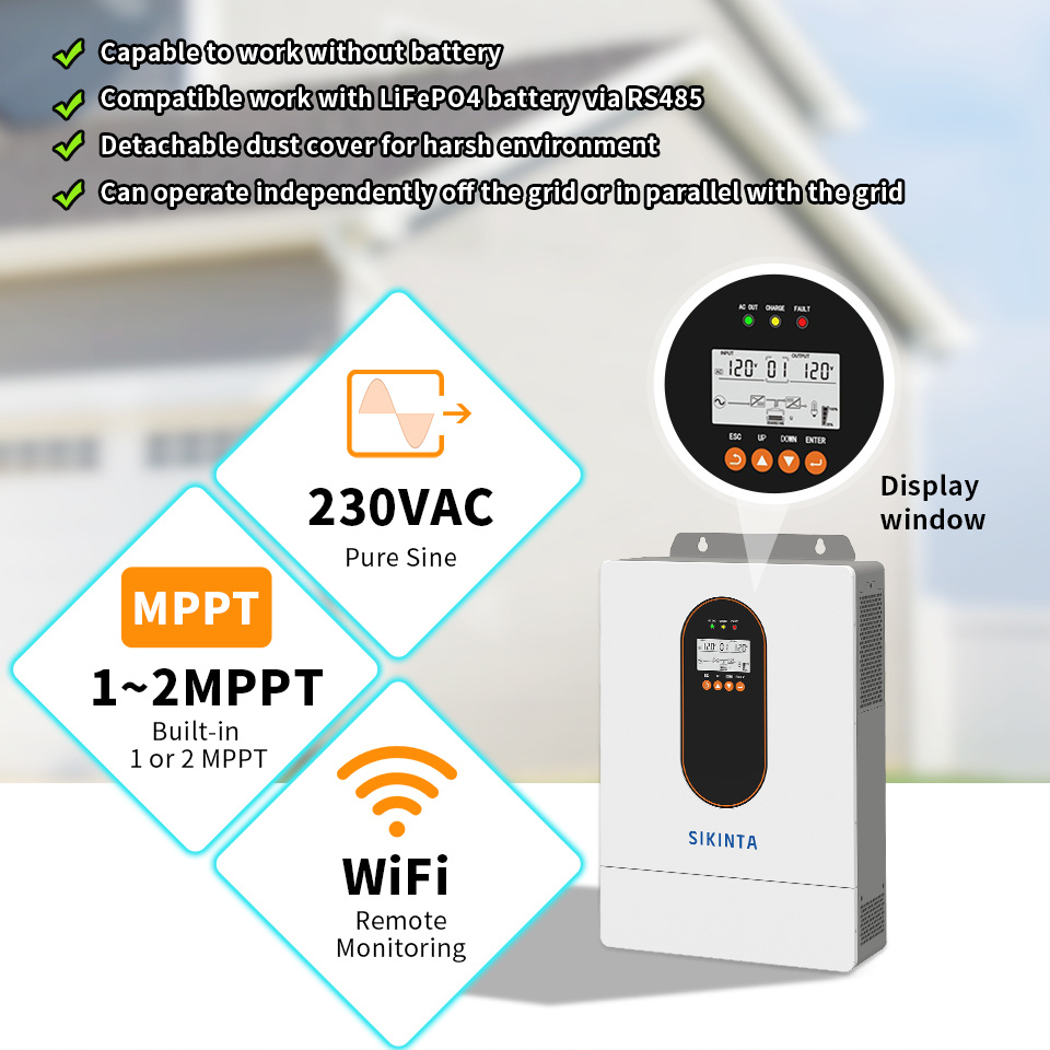 Manufacturer 6.2kw Hybrid Solar Inverter Solar System Inverter Set for Home