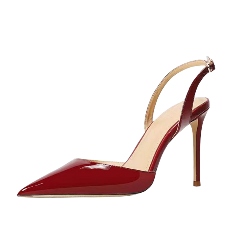 Size 34-45 Luxury Red Black Slingback Pumps Shoes for Women Lightweight Summer Heel Talons Tacones Dropshipping