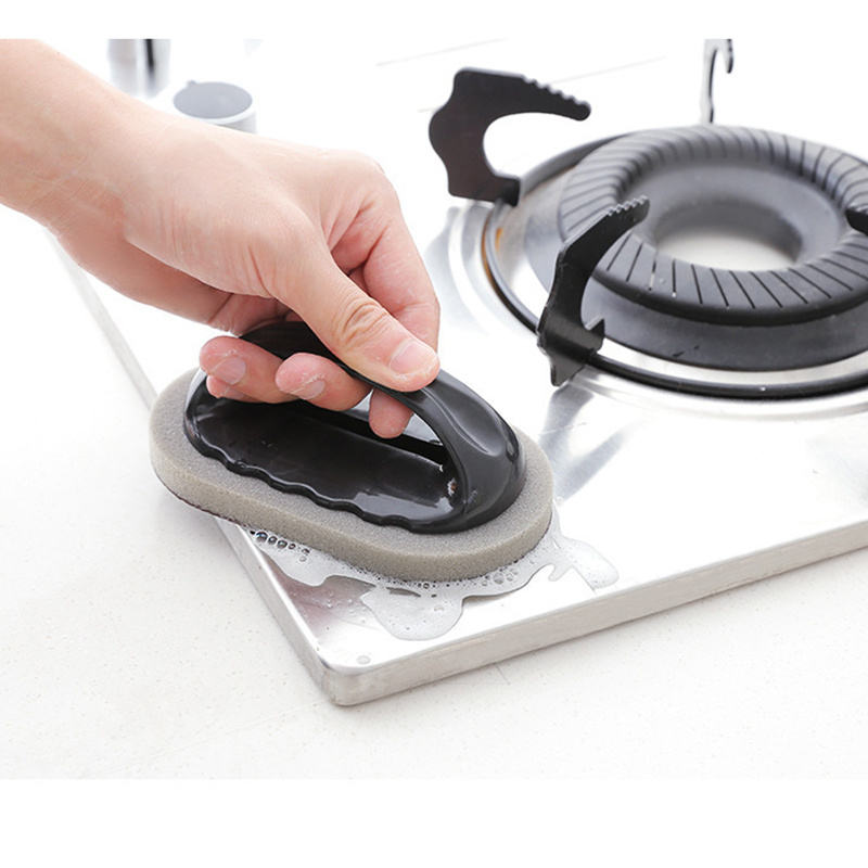 Esun Household Cleaning Brush with Handle Sponge Eraser Scrub Kitchen Wipe Tool Sink Dishwashing