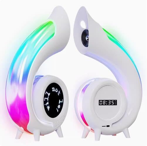 Vintage Bluetooth Speaker with Colorful LED Clock Display