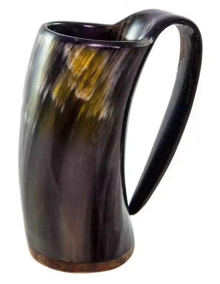 100% Authentic Polished Buffalo Horn Drinking Mug Excellent Crafts Viking Drinking Horn Cup By Brushstroke Bliss From India