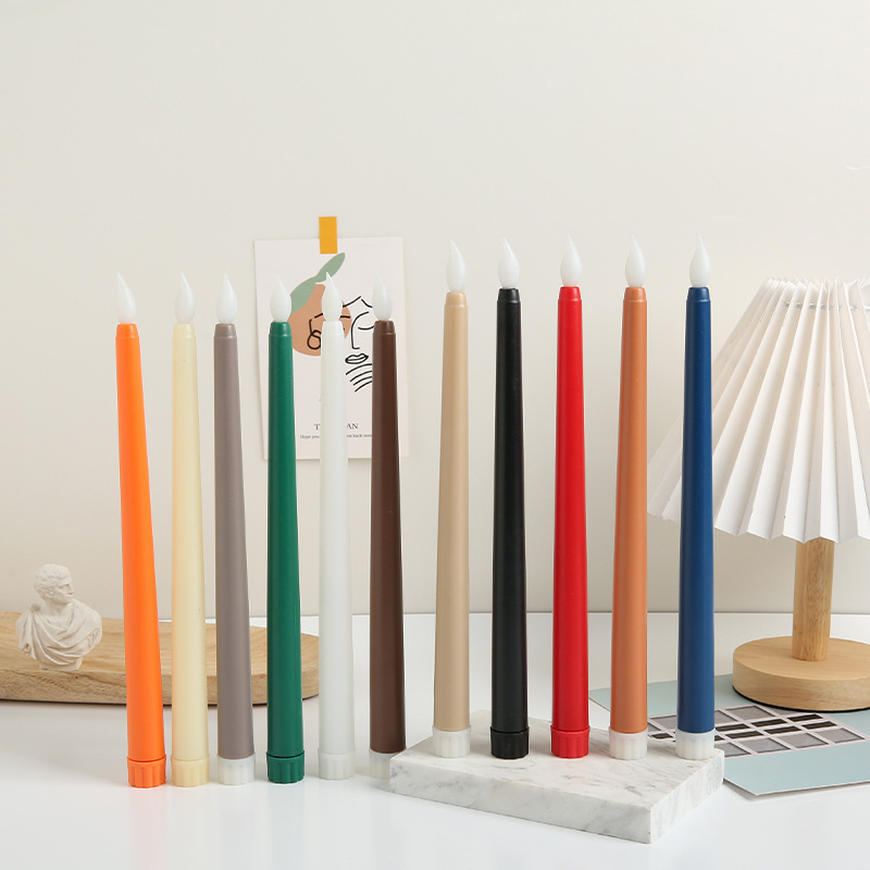 Halloween and Christmas Party Decorations Pointed Candles Long Poles Flame Heads Candle Lights Multi-Color Simulation Remote Control LED Candles