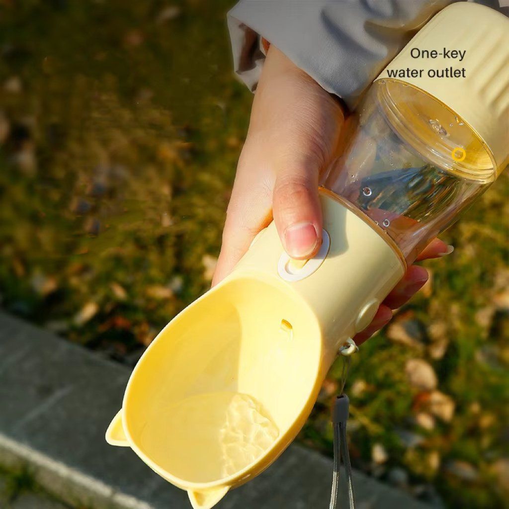 2-in-1 Pet Water Bottle with Food Container Detachable Portable Outdoor Drinking Water Dispenser for Dogs Walking