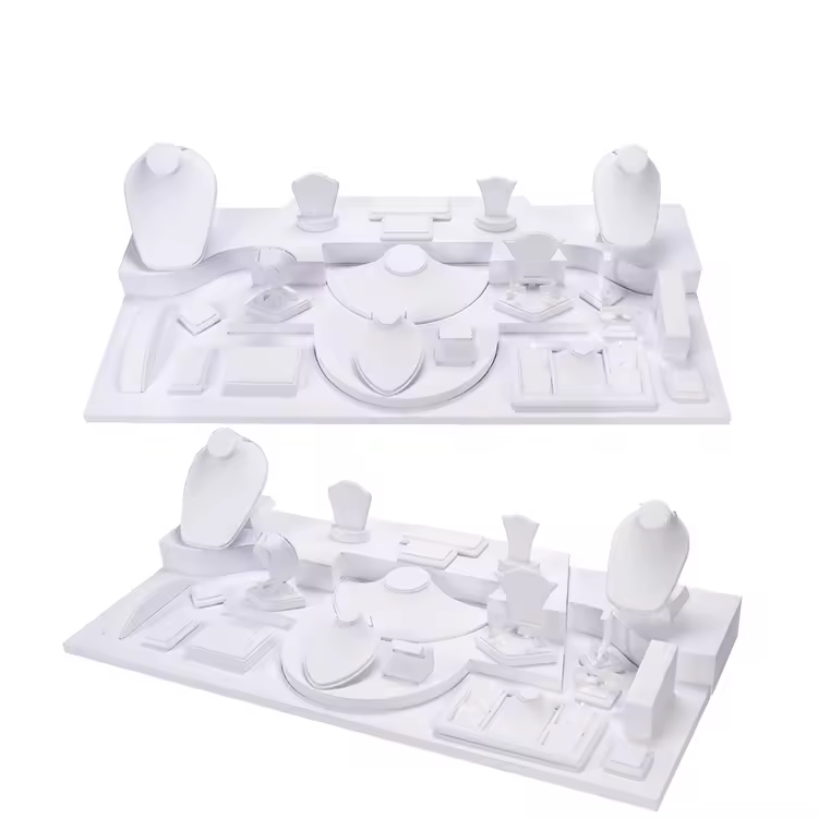Zebo White Exhibit Organizer Stand Display Props Jewelry Display Set For Counters Premium Accessories For Stylish Jewelry