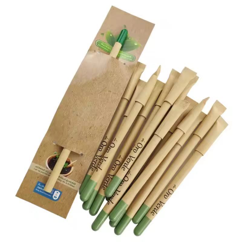 2022 Wholesale Eco Paper Recycle Plantable Newspaper Pencil Bulk With Seed For Students Black Body Oem Loose Packaging