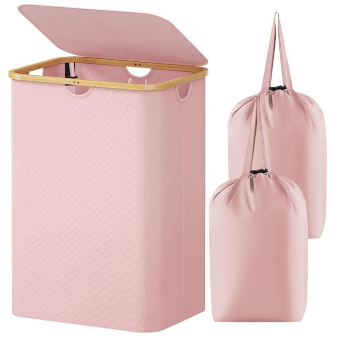 Durable Laundry Hamper Storage Organizer for Bathroom with Removable Inner Bags