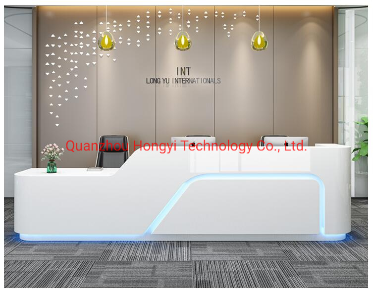 China Supplier Modern Luxury Design Office Furniture Front Reception Counter Desk Front 2.4m Desk Reception