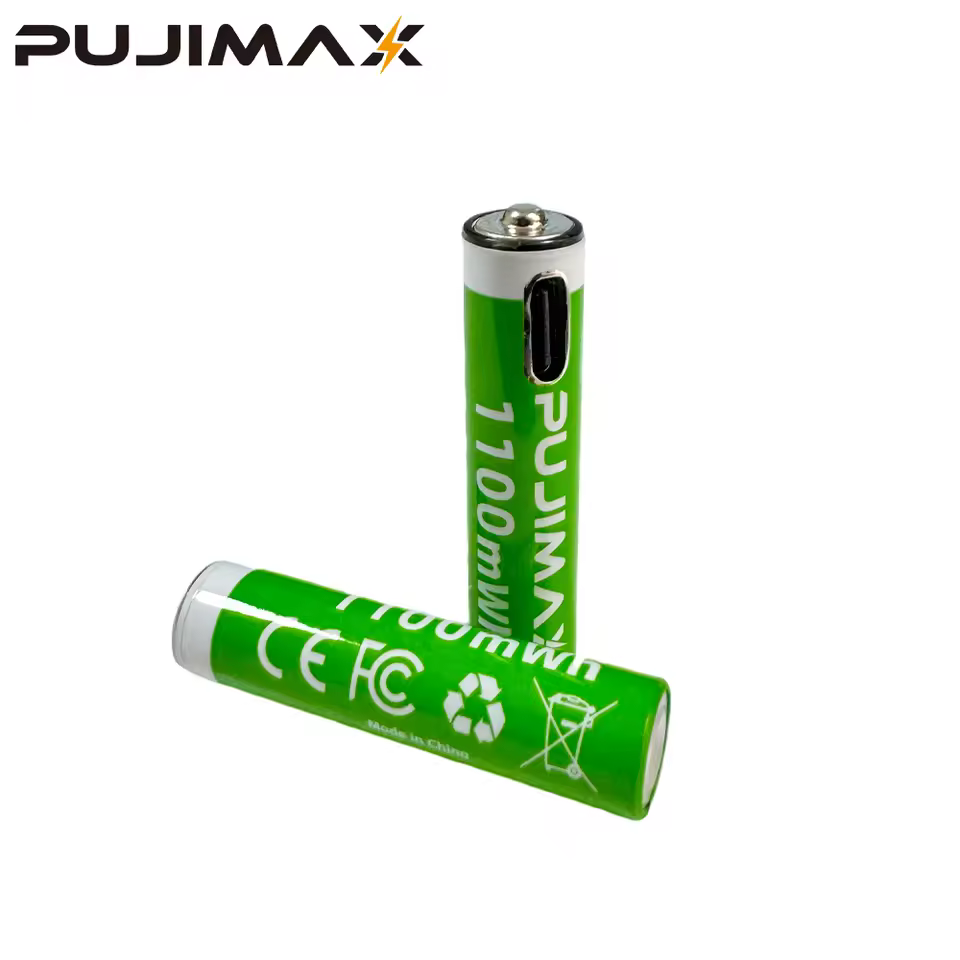 Pujimax 2pcs Usb-c Chargeable Aaa Cylinder Li-ion Battery Pack 1.5v Hot Sale For Households Appliances