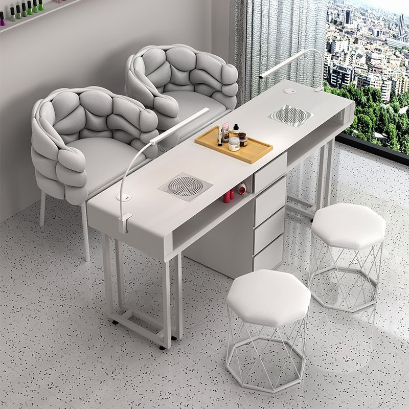 Professional Beauty Salon Nail Table and Chairs Set Manicurist Nail Tables