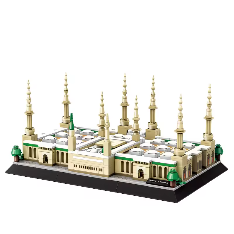 Wange 4228 Durable Abs Plastic Building Block Set Model Toy For Famous Prophet's Mosque Model Medina Saudi Arabia For Ages 8-13
