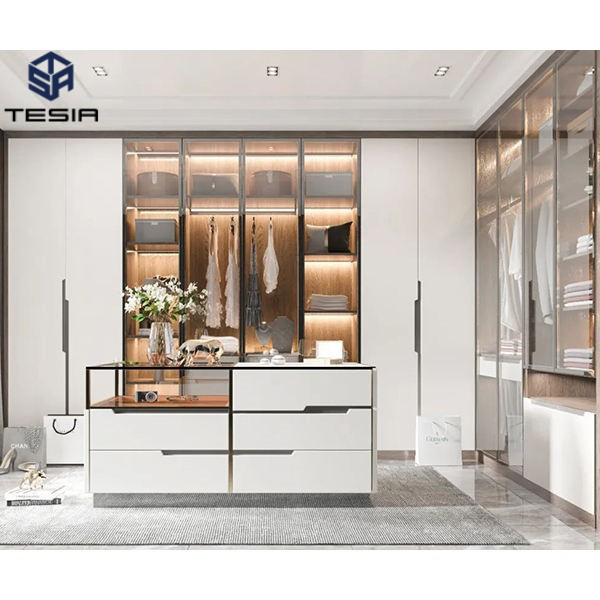 China Suppliers Melamine Bedroom Wall Wardrobe Design Furniture Closet