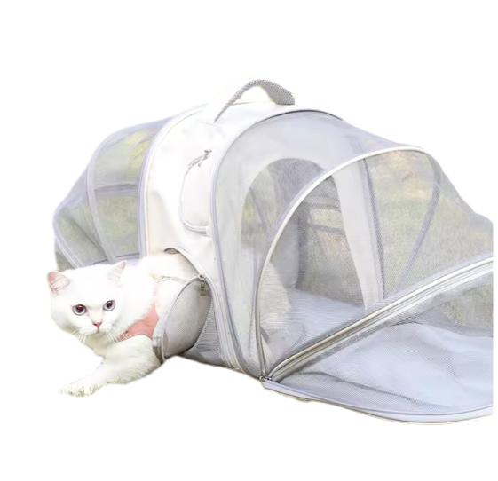 Portable Pet Carriers Cat Bag Large Capacity Breathable Anti-Stress Dog Bag Expandable Large Space Pet Outing Backpack
