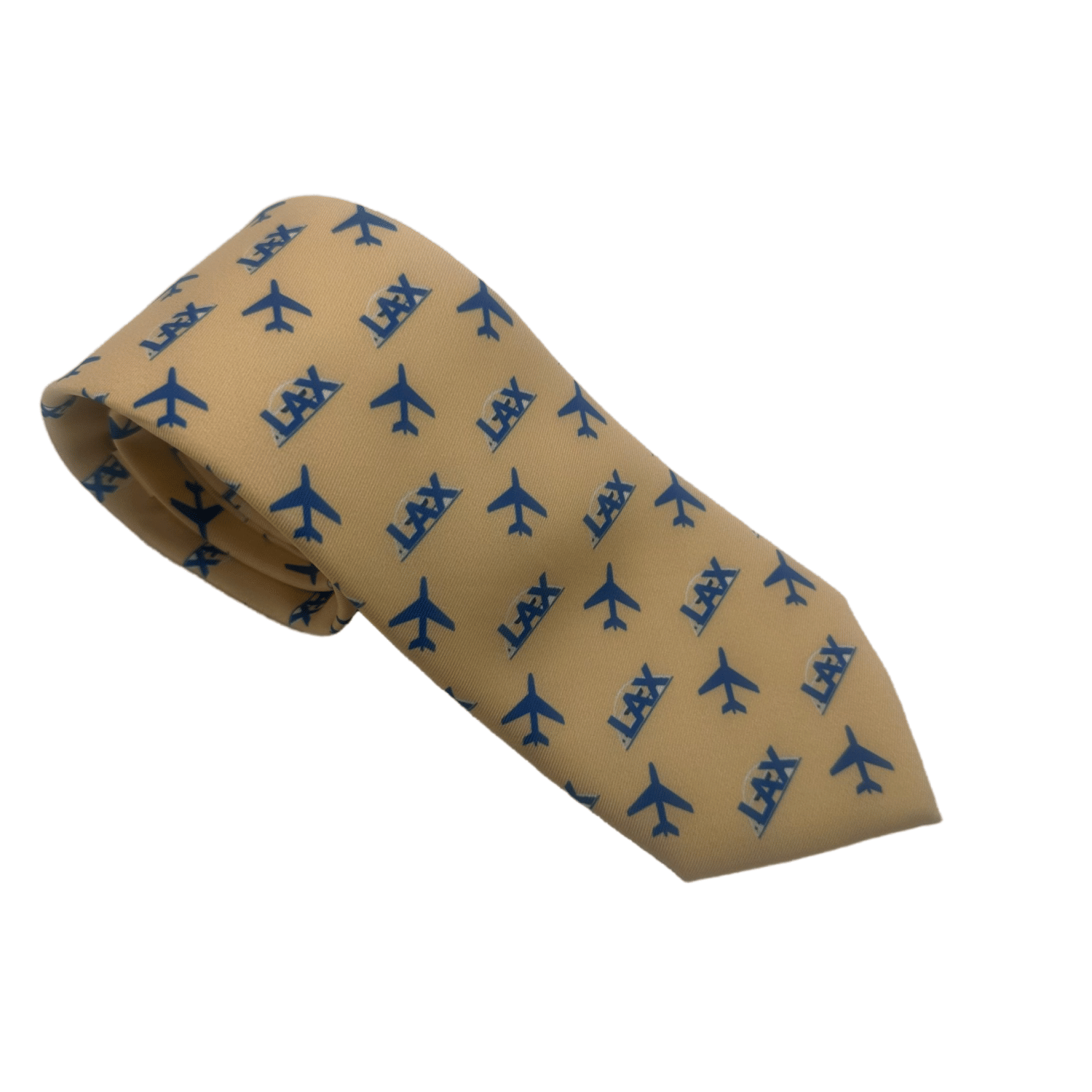 Golden Colour Plane Mode Twill Silk Digtial Printing Logo Ties