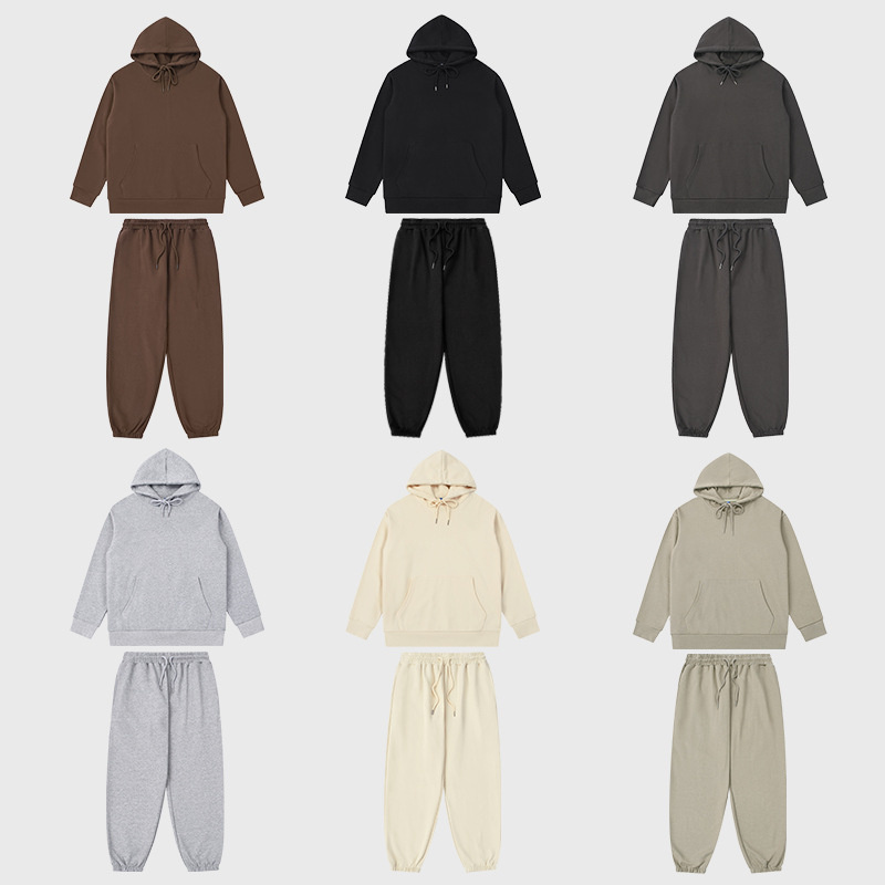 High Quality Solid Color Jogger Sweatpants and Hoodie Set
