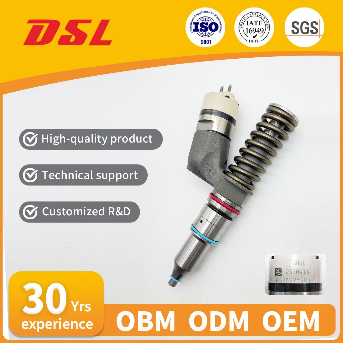 High-Quality 253-0615 10r-3264 Eui Diesel Fuel Injector 2530615 10r3264 Suitable for C15 Engine