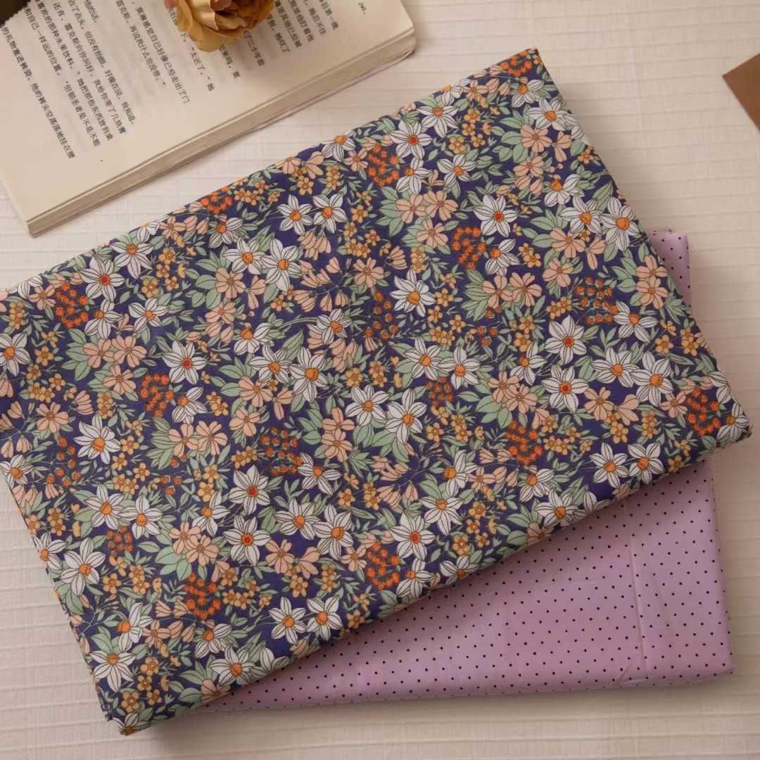 100% Cotton Stock Cotton Print Design Floral Plain Solid Flower Checked