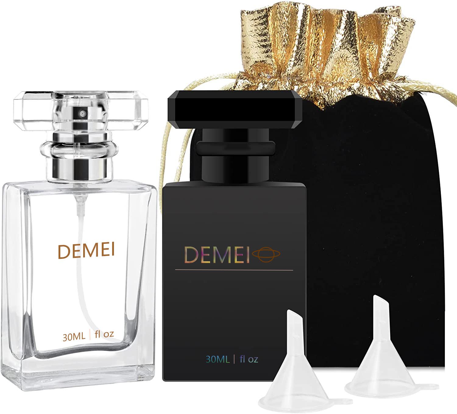 Stock Portable Square Empty Clear & Black Glass Perfume Atomizer Bottle with Spray Applicator 30ml