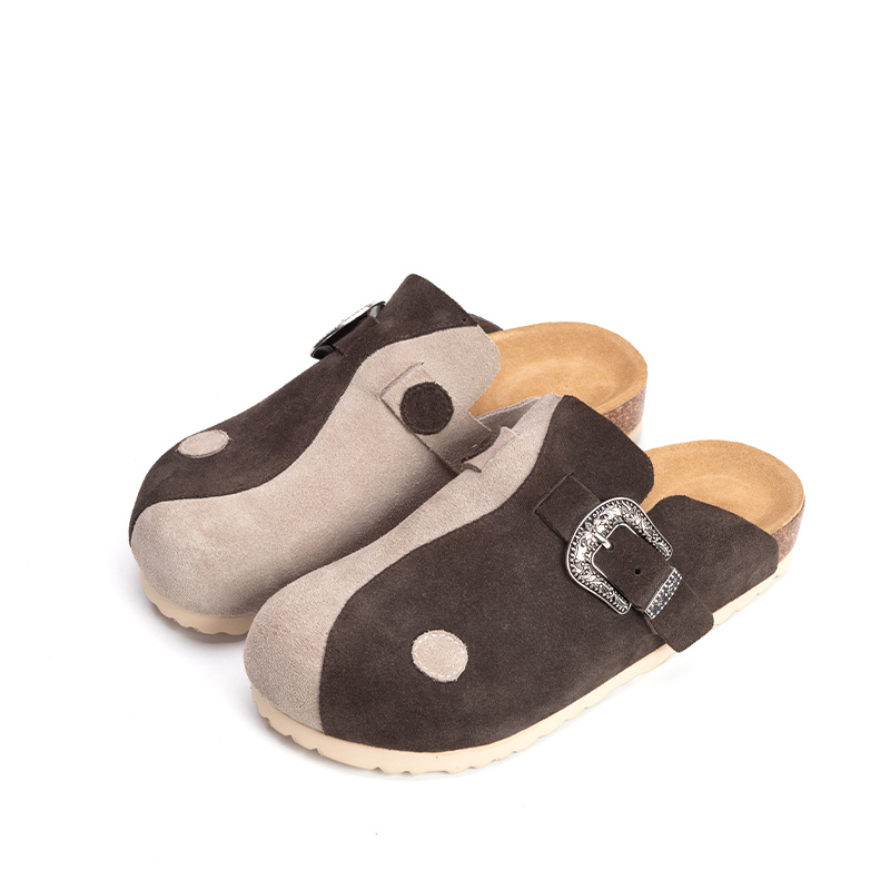 OEM ODM High Quality Handmade Plus Size Unisex Suede Clog for Men Birken Stock Shoes Leather Mules Cork Sandals Slippers Manufacturer