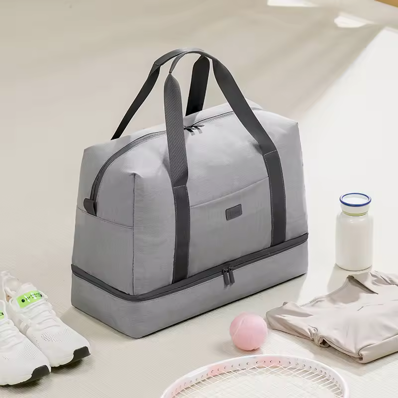 2024 New Rpet Soft Oxford Travel Bag Waterproof Duffle With Zipper Compartment For Shoes Luggage Multi-functional For Travelling