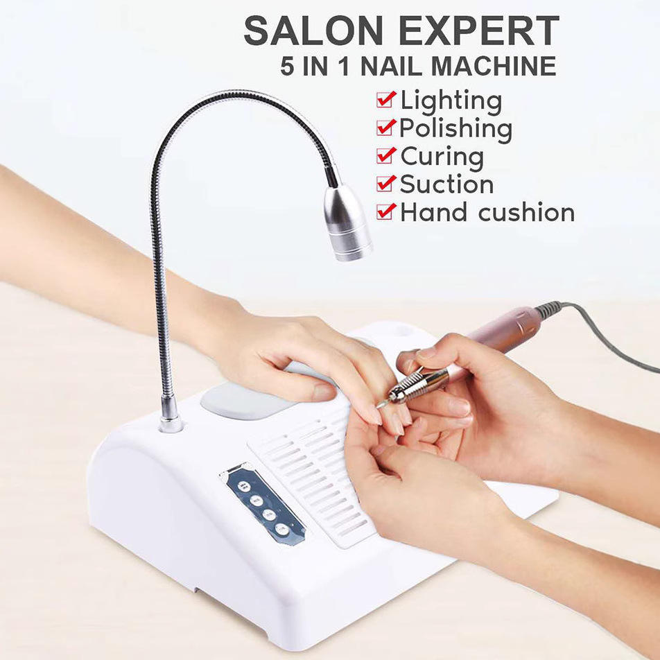 30000rpm Electric Nail Art Drill Machine 5 in 1 UV LED Manicure Care Lamp Set Nails Dust Collector Dryer