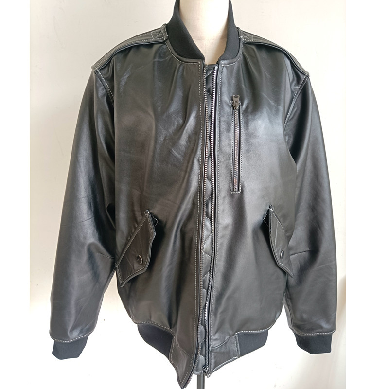 Genuine Leather Products Distributor Winter Motorcycle Man's Scooter Biker Jacket
