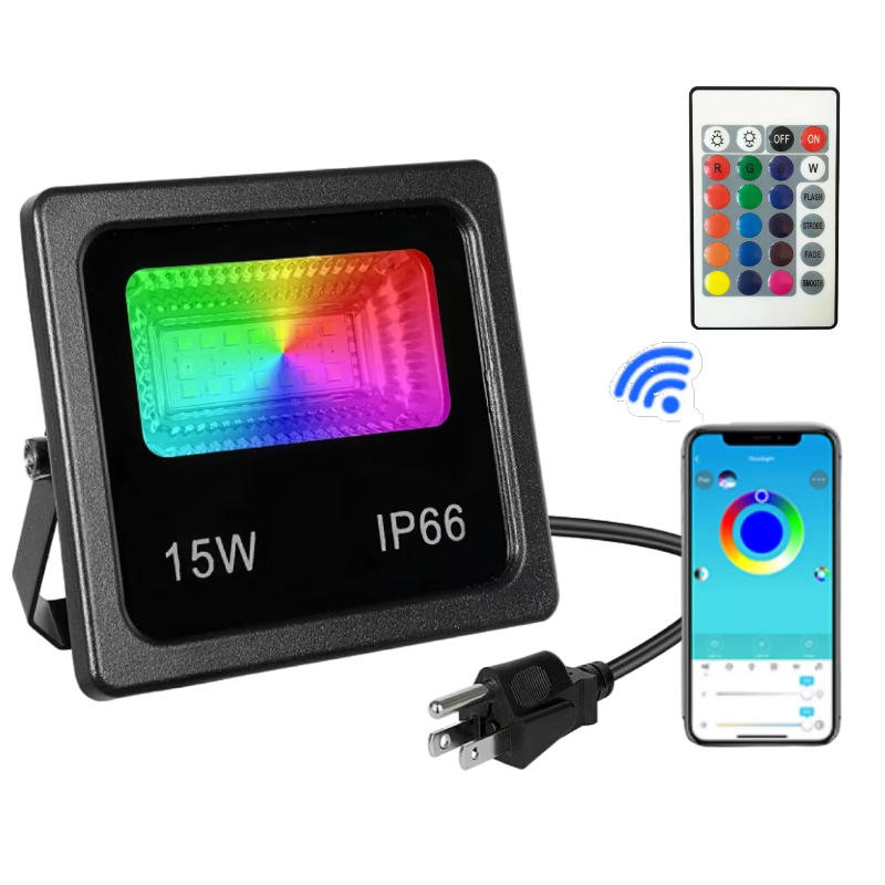 Dropshipping Dimmable 60w Color Changing Landscape Lights App Control Rgbw Waterproof Tree Wall Garden Outdoor Led Flood Light