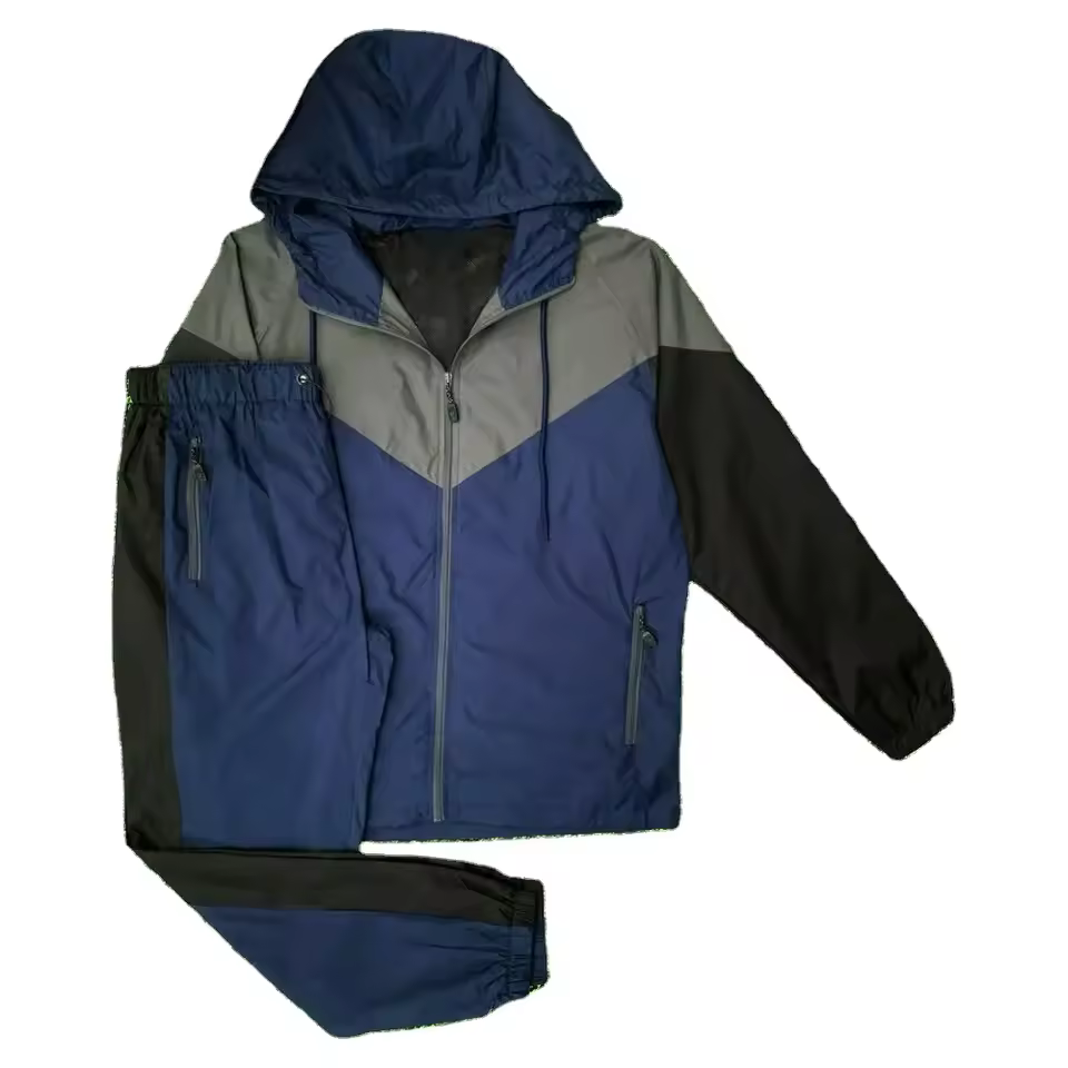 2025 Men Manufacture Zip Up Sport Joggers Windbreaker Set Two Pieces Street Style Windbreaker Suit For Men