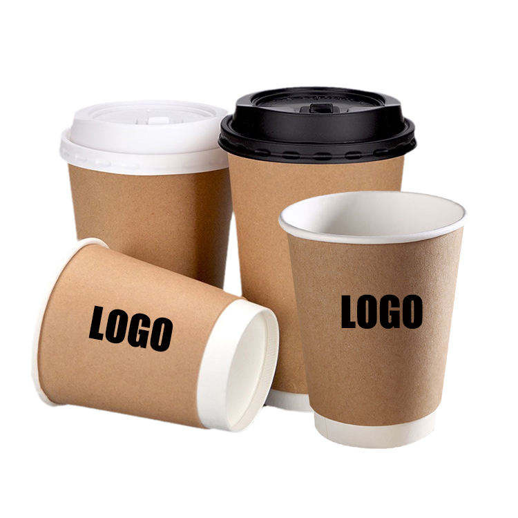 Hot Sell Bulk Supply Disposable Double Wall Coffee Paper Cups with Lids