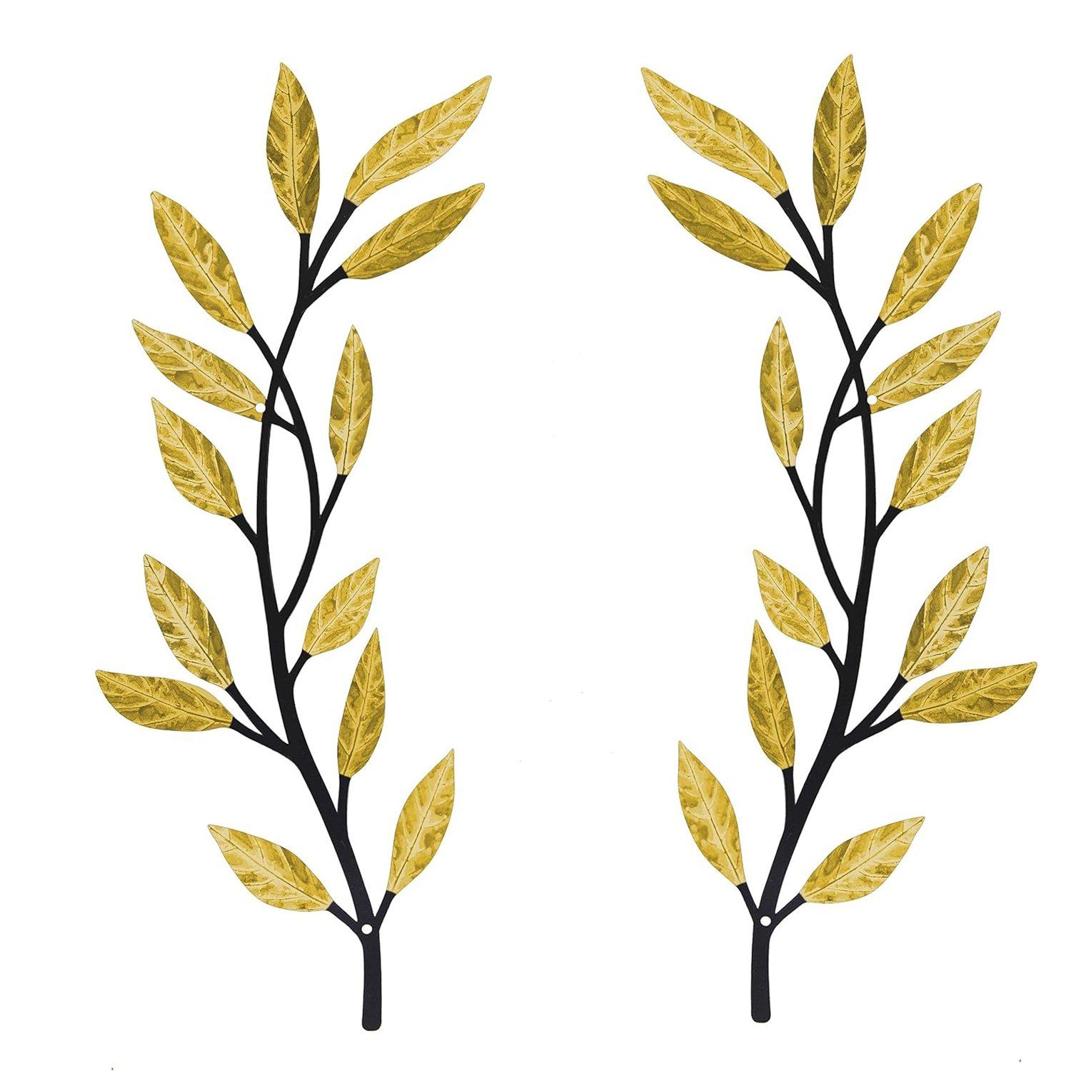 Wrought Iron Scroll 2 Pieces Metal Crafts Tree Leaf Decorative Wall Art