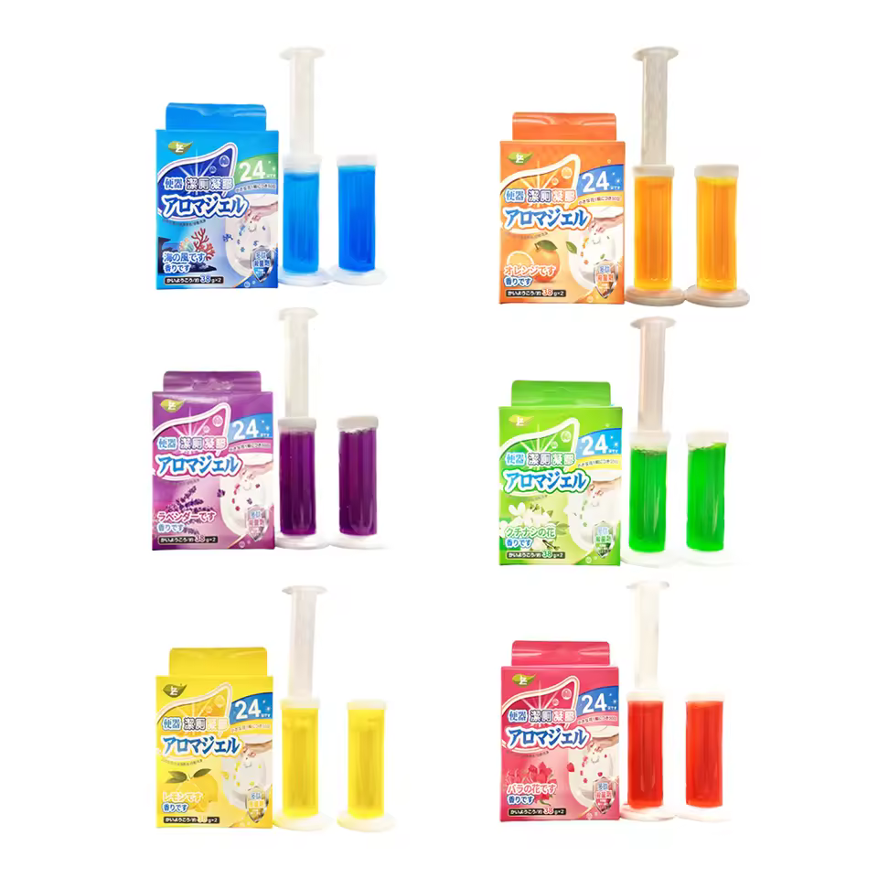 2025 Hot Sale Natural Fragrance Gel Toilet Cleaner Disposable Plastic Syringes Flower Design Effective Deodorizer Bowl Cleaner
